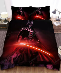 Star Wars Darth Vader Holding Red Lightsaber Digital Art Bed Sheets Spread Duvet Cover Bedding Sets