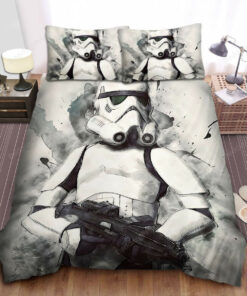 Star Wars Stormtrooper Watercolor Painting Bed Sheets Duvet Cover Bedding Sets