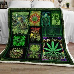 Stay High Marijuana Leaf Quilt Blanket