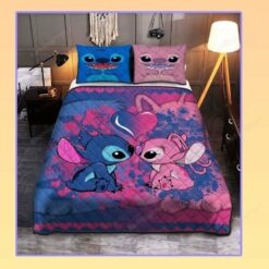 Stitch And Angel Bed Sheets Bedspread Duvet Cover Bedding Set
