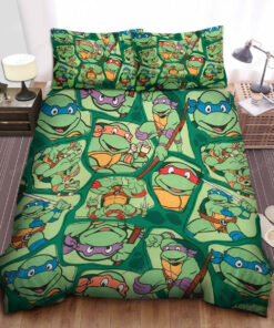 Teenage Mutant Ninja Turtles In Comic Style Pattern Bed Sheets Duvet Cover Bedding Sets