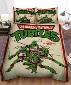 Teenage Mutant Ninja Turtles: The Movie (1990) Movie Poster 2 Bed Sheets Duvet Cover Bedding Sets