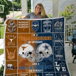 Texas Longhorns Amp Dallas Cowboy Quilt Blanket