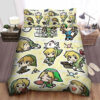 The Legend Of Zelda Funny Link Actions In Chibi Art Style Pattern Bed Sheets Duvet Cover Bedding Sets