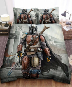 The Mandalorian In Bounty Hunter Costume Bed Sheets Duvet Cover Bedding Sets