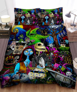 The Nightmare Before Christmas Characters In Colorful Painting Bed Sheets Duvet Cover Bedding Sets