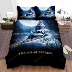 The Polar Express Full Moon Background Bed Sheets Duvet Cover Bedding Sets
