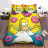 The Simpsons Homer Happy With Doughnuts Bed Sheets Duvet Cover Bedding Sets