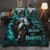 This Girls Runs On Jesus And Horses Bed Sheets Duvet Cover Bedding Sets