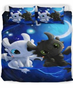 Toothless And The Light Fury Bedding Set (duvet Cover & Pillow Cases)