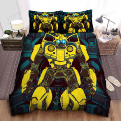 Transformer Bumblebee In Detailed Animation Art Bed Sheets Duvet Cover Bedding Sets