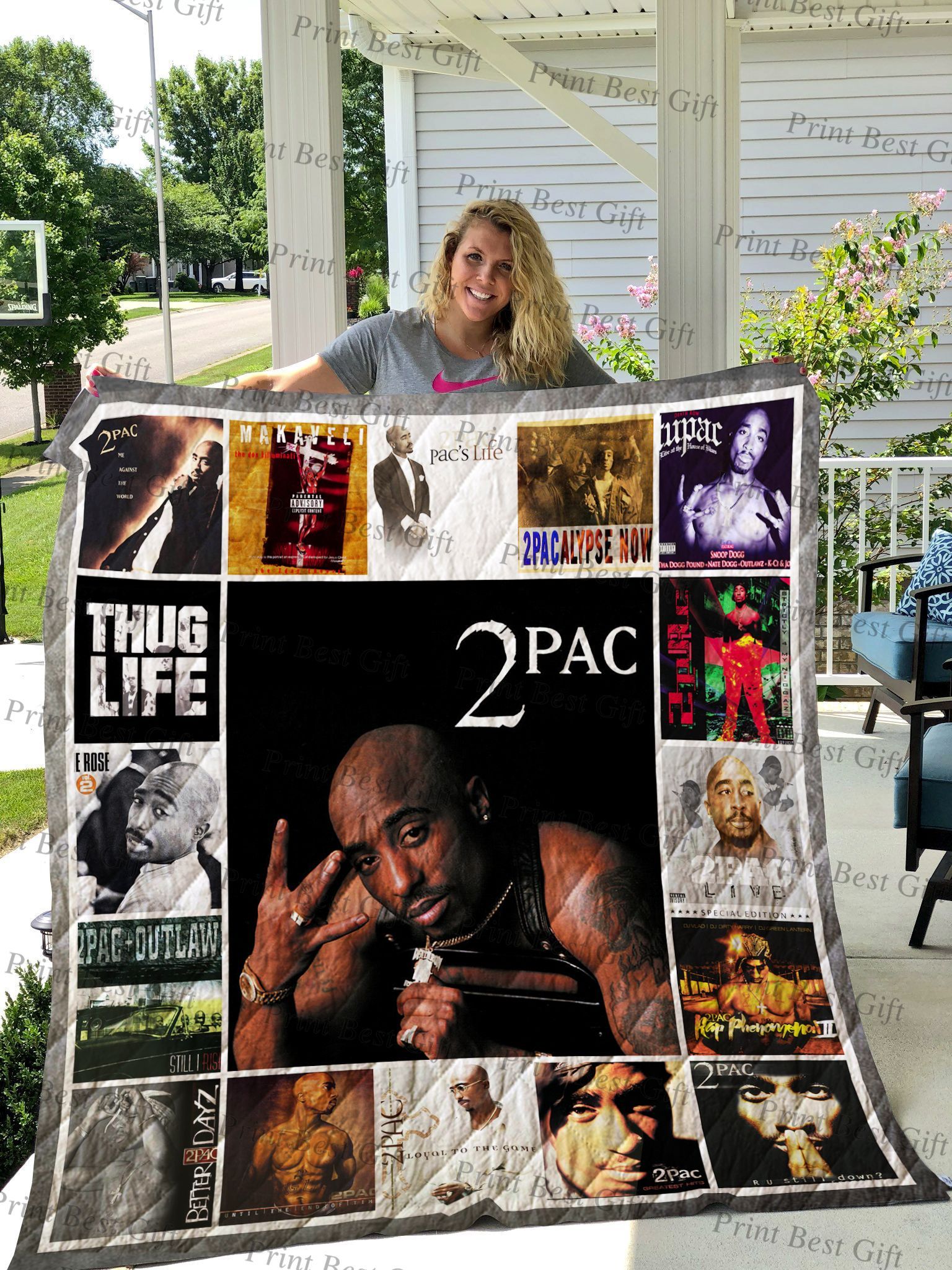 Tupac Shakur Albums Cover Poster Quilt Blanket