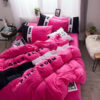 Victorias Secret Pink Embroidery Flannel Bedding Set Model 4