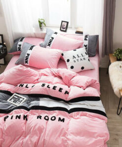 Victorias Secret Pink Embroidery Flannel Bedding Set Model 6