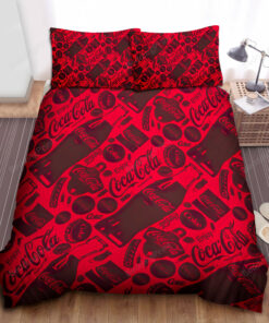 Vintage Coca-cola Pattern All Over Printed Bed Sheets Spread Duvet Cover Bedding Sets
