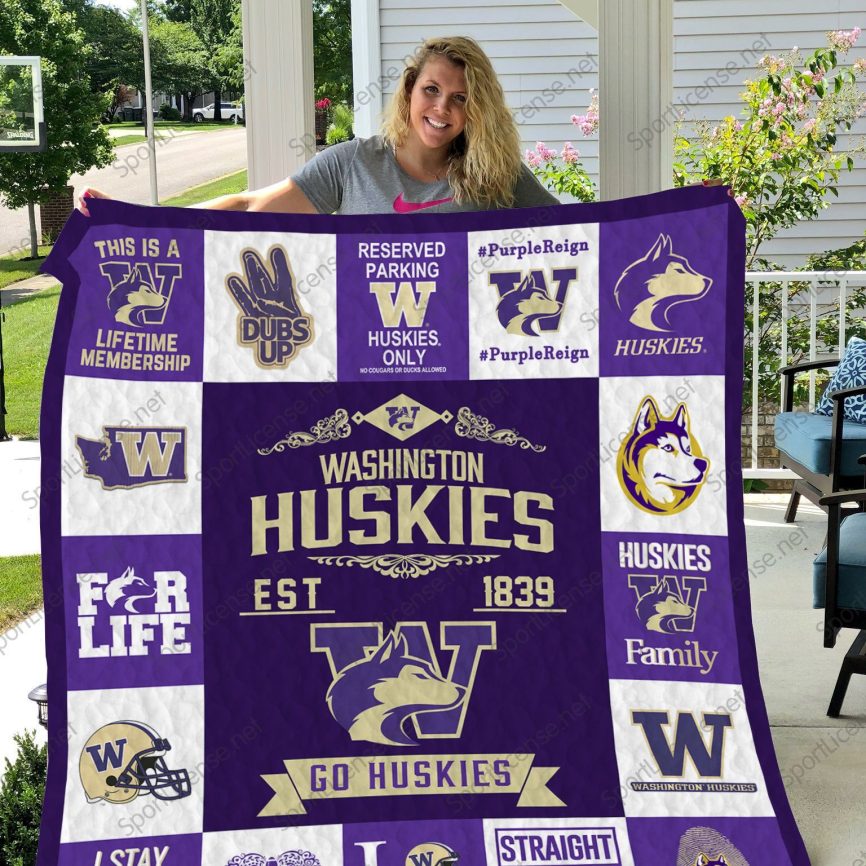 Washington Huskies Quilt Blanket 01