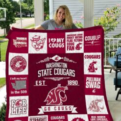 Washington State Cougars Quilt Blanket 01
