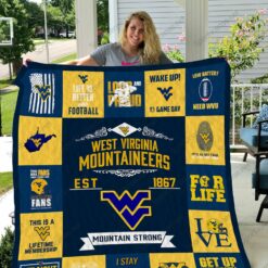 West Virginia Mountaineers Quilt Blanket 01