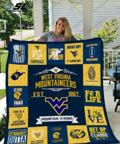 West Virginia Mountaineers Quilt Blanket 01