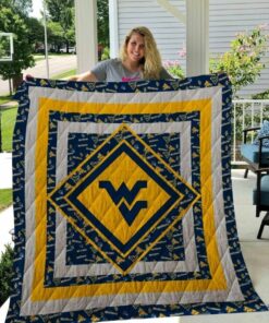 West Virginia Mountaineers University Wvu Quilt Blanket