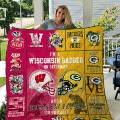 Wissconsin Badger Amp Green Bay Packers Quilt Blanket