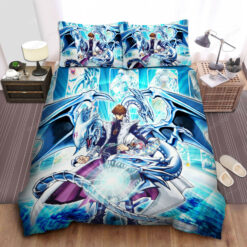 Yu-gi-oh! Neo Blue Eyes White Dragon Kaiba Bed Sheets Duvet Cover Bedding Sets